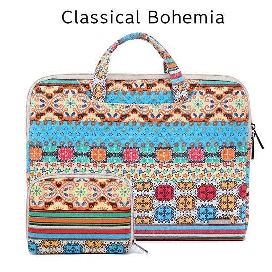 Colorful Pattern Canvas Laptop Bag