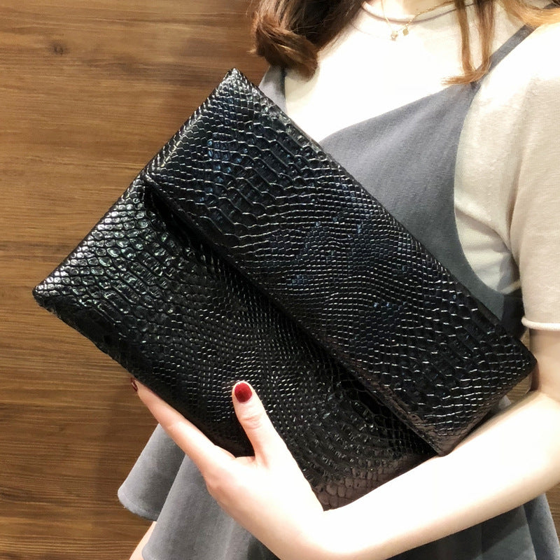 Female Snake Print Clutch All-match Large Capacity