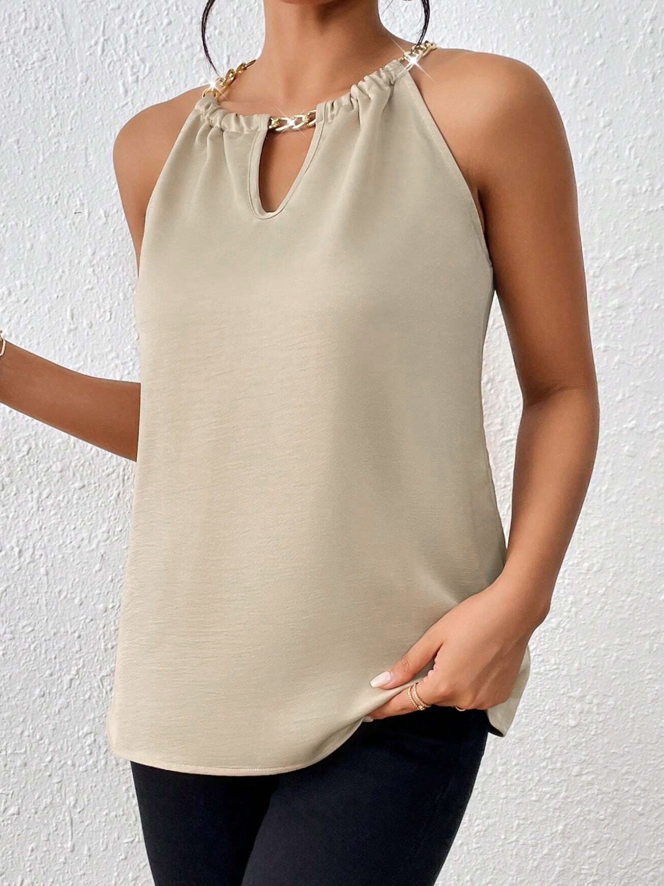 Temperament Commuter Sleeveless Vest Off-the-shoulder