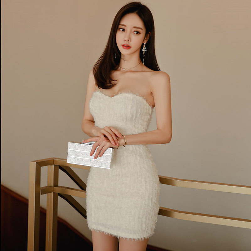 Fashion Off The Shoulder White Party Dress Short Skirt Women