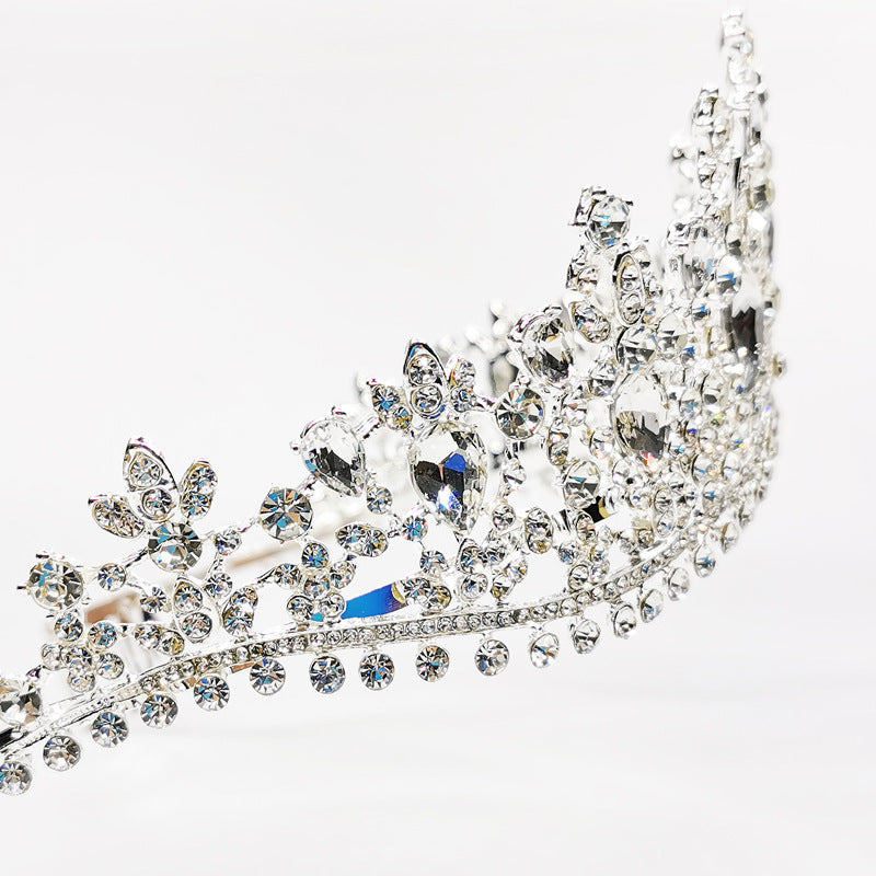 Corona di strass Tiara nuziale da sposa Grande corona Tiara nuziale Corona