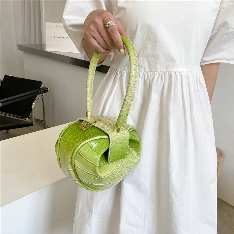 Korean Women's Color Matching Small Round Bag