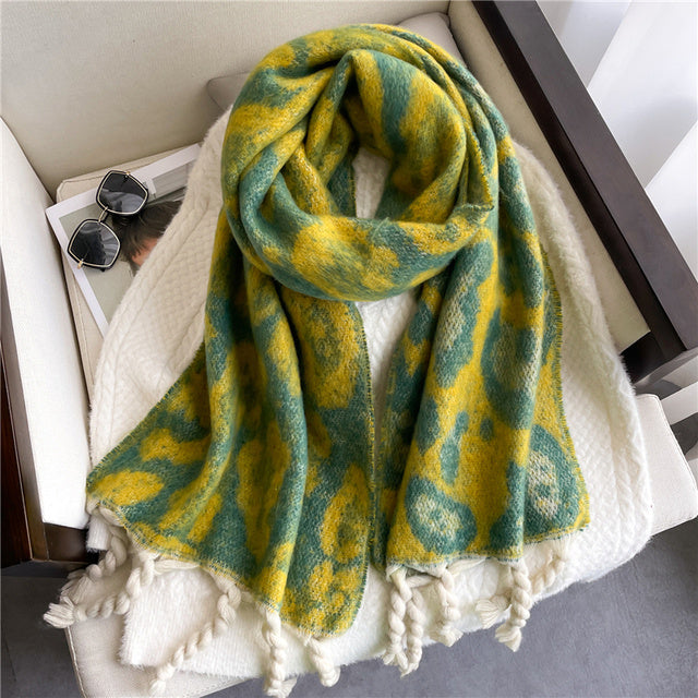 Winter Scarf Women Cashmere Warm Pashmina Solid Female Scarv