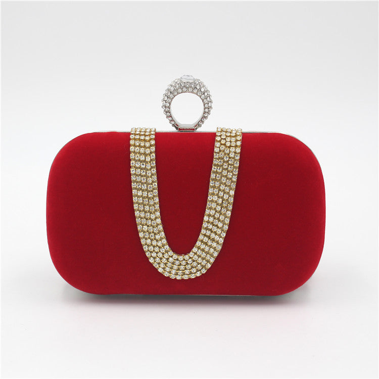 Diamond Evening Bag Velvet Clutch Bridal Dress Bag Ladies Evening Bag