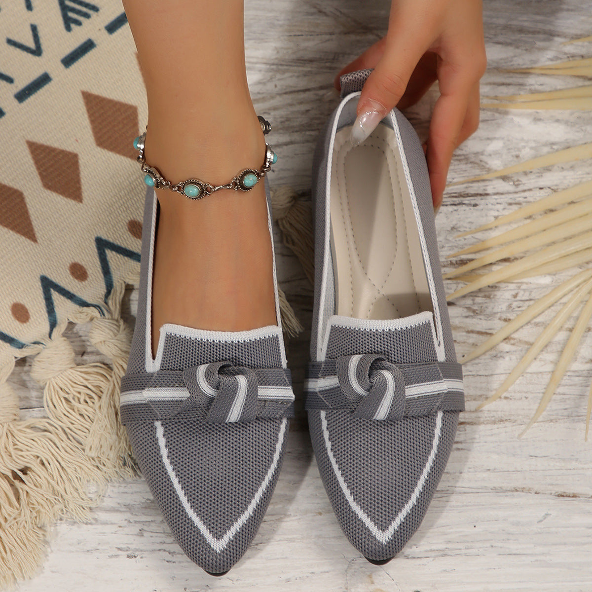 Pointed Flat Pumps Plus Size Fashion Casual Shoes