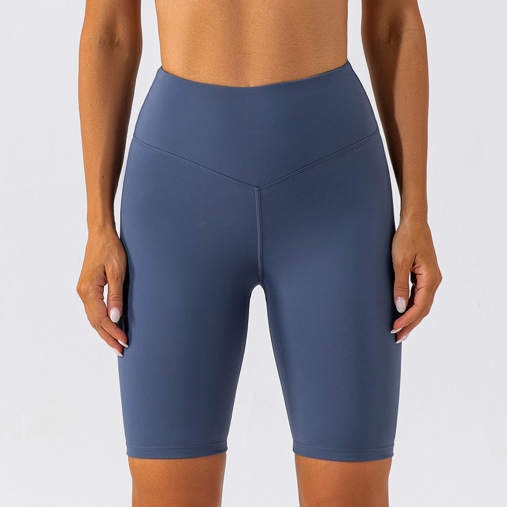 Running Sports Top da donna, asciugatura rapida, colore nudo, a maniche corte, maglietta fitness