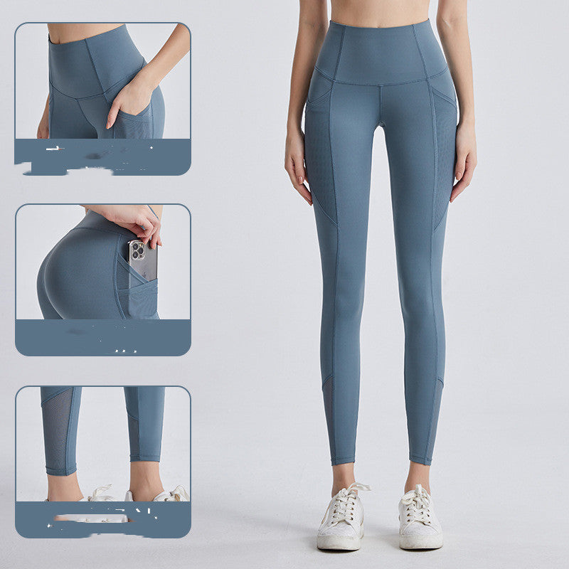 Pantalon de fitness sportif à mailles à mailles hollows nus