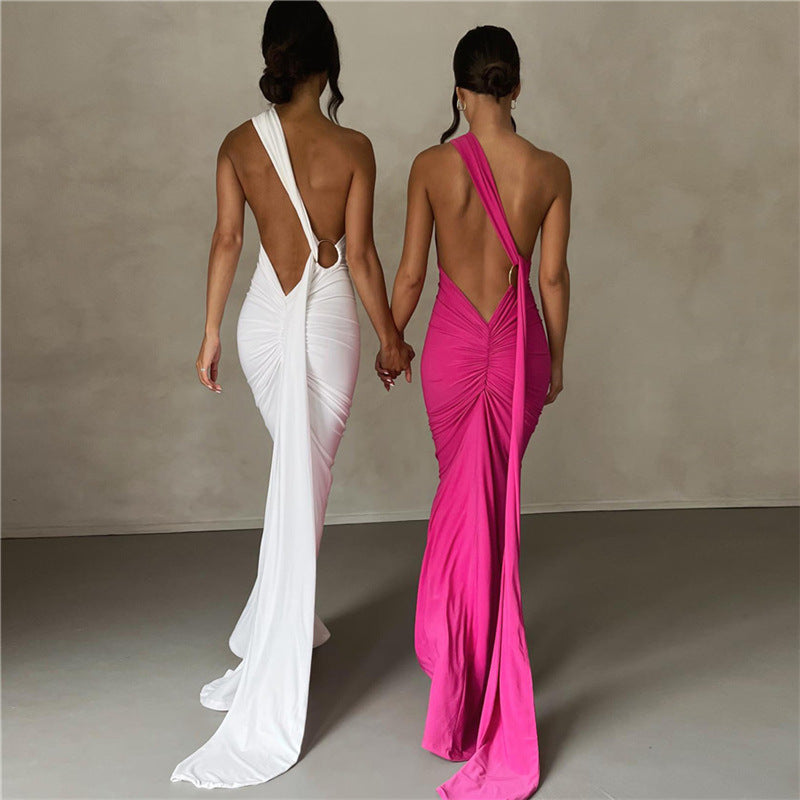 Backless Halter Sheath Dress For Women