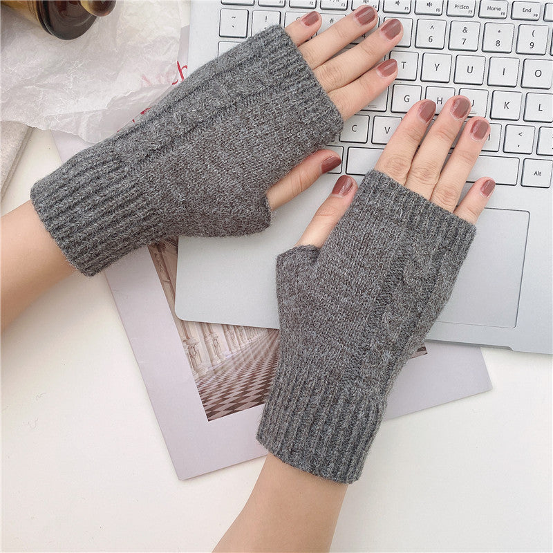 Woolen Knitting Gloves Short For Men And Women