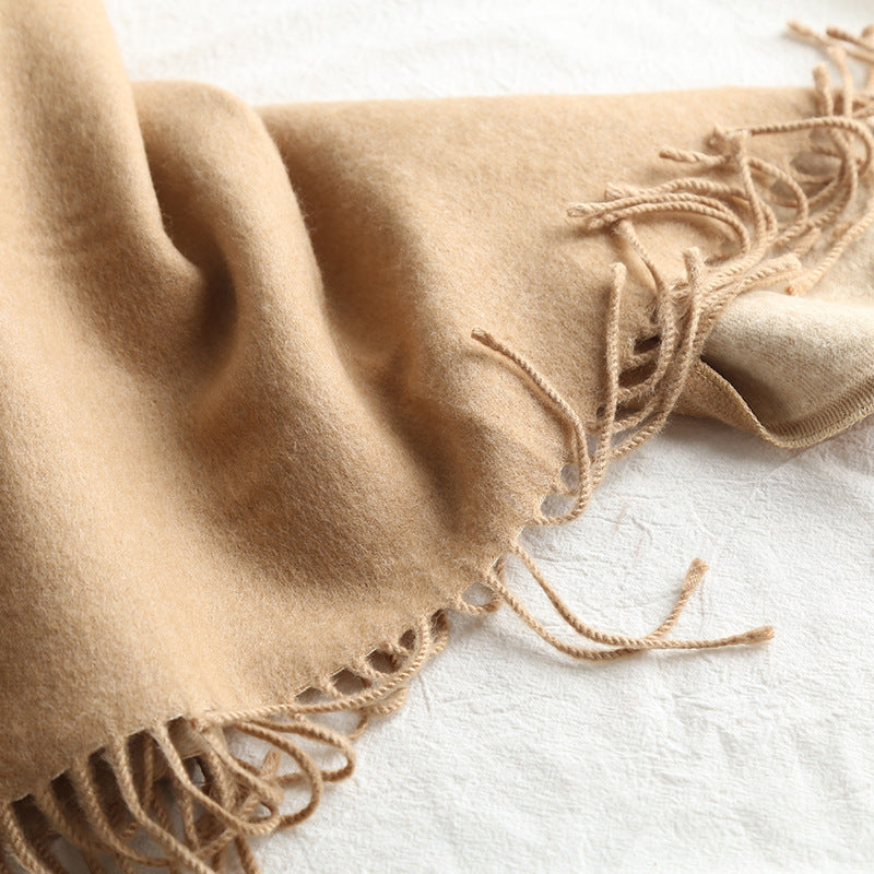 Cashmere-like Solid Color Scarf Double-sided Two-tone