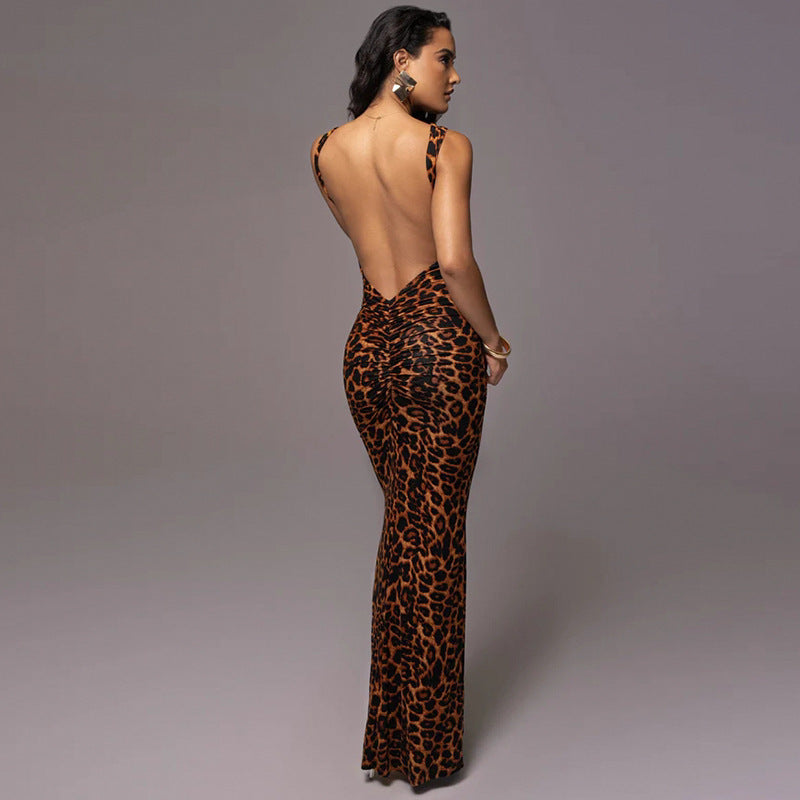 Europäischer und amerikanischer Mode-Fashion Leopard Print Backlim Slim Fit mittelgroß