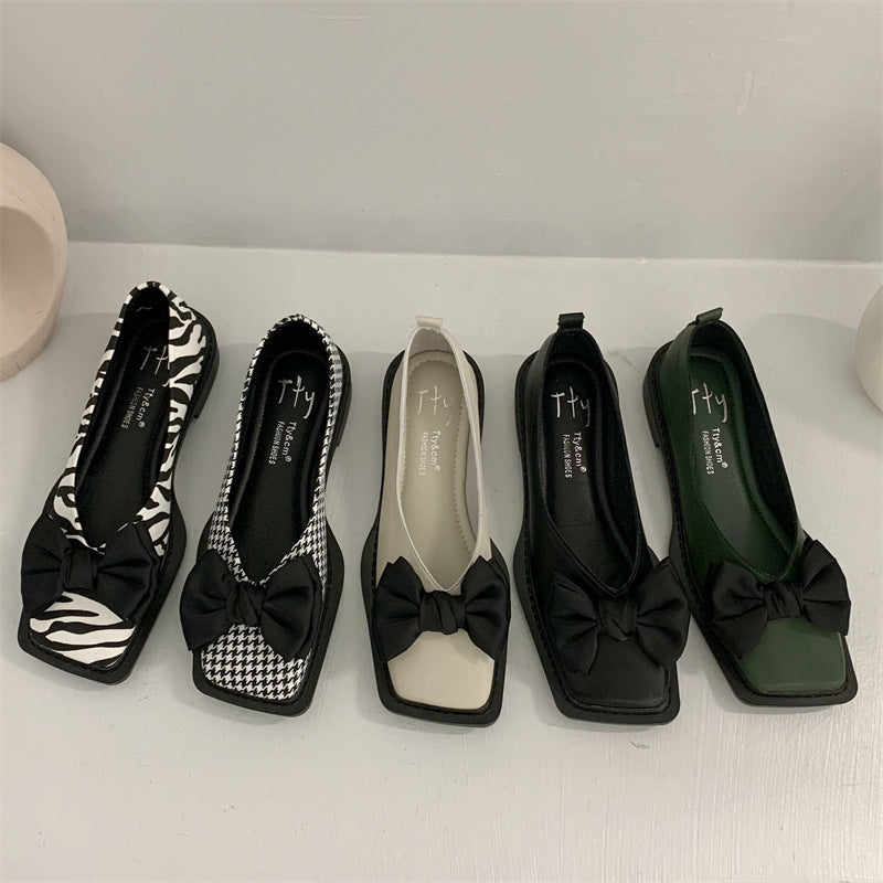 French Minority Bow Flat Shoes