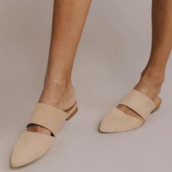 New Summer Flat Suede Pointed Toe Outdoor Slippers