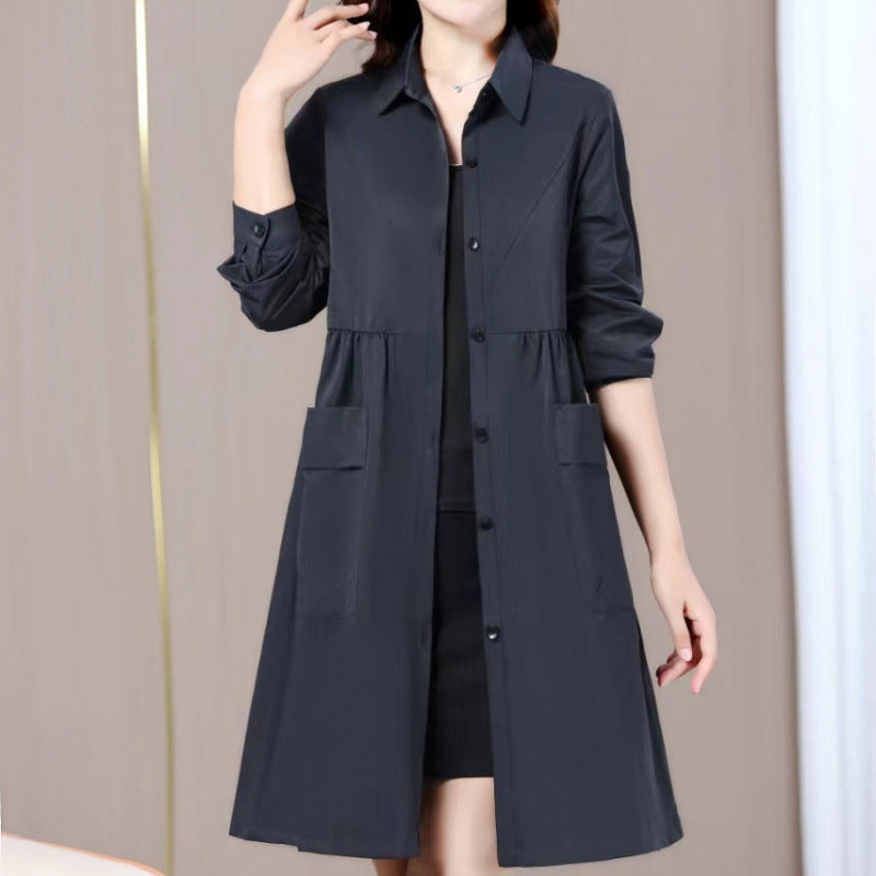 Solid Color Trench Coat Youthful-looking Fashionable Stylish All-matching Jacket