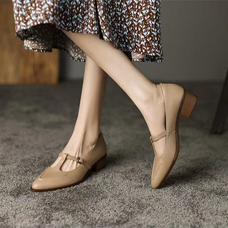 New French Retro Pointed Pumps Women