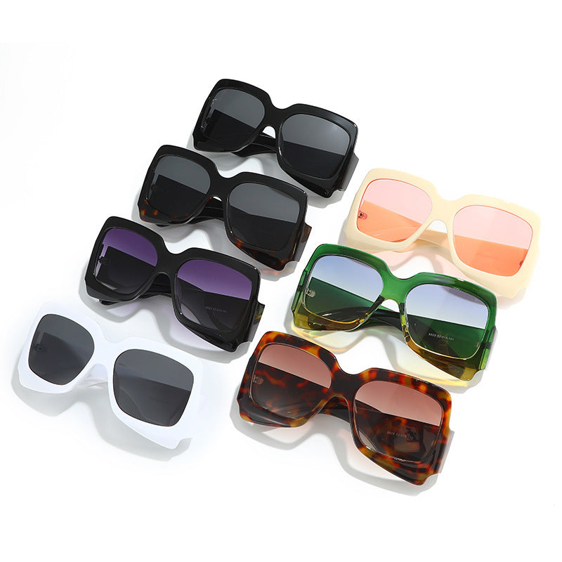 Autumn Fashion Large Rim Internet-famous Sunglasses Personality Thick Leg Sunglasses Ins