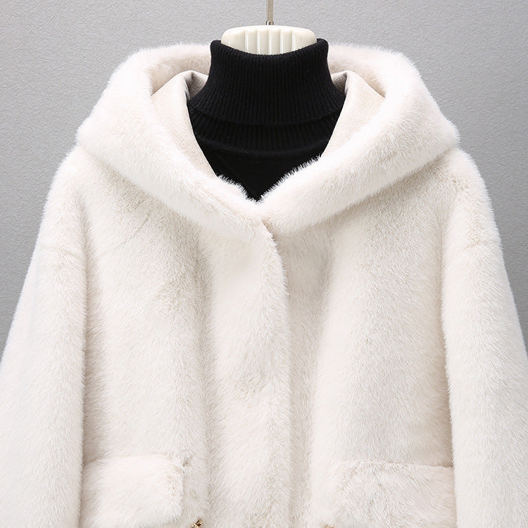 Mid-length Loose Sweater Coat Women's Thickened