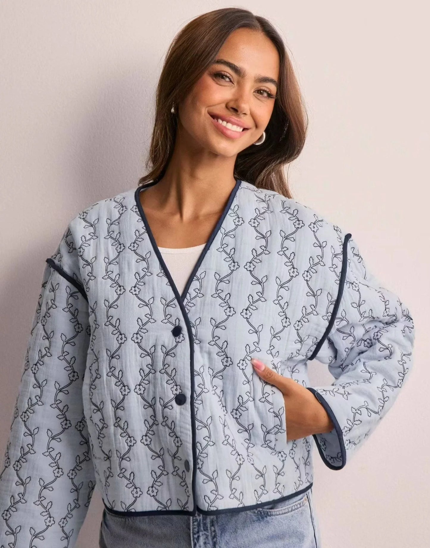 Fashion Women's Wear Printed Jacket Coat