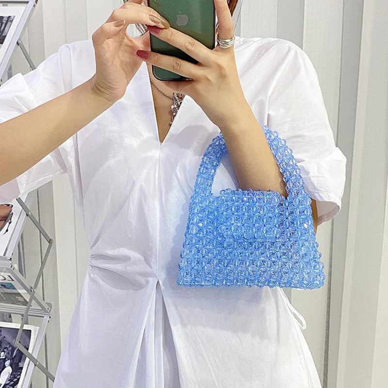 Summer Woven Female Bag Portable Small Square Bag