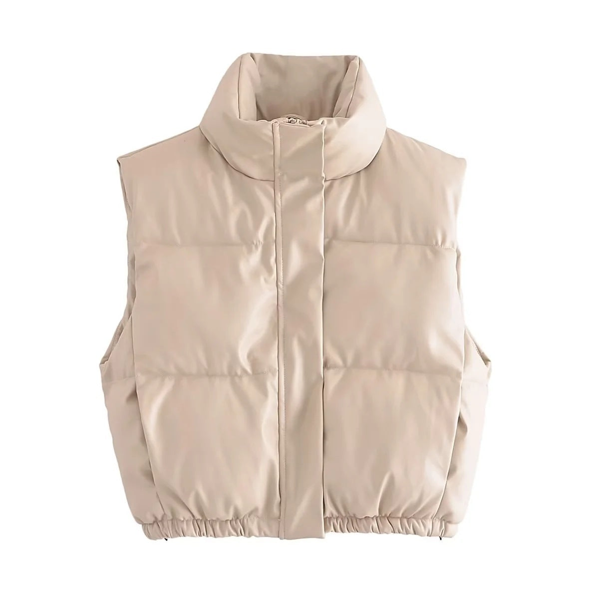 Stand Collar Sleeveless Down Vest