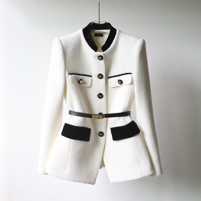 Mid-length Waist Slimming Overcoat Shoulder Women's Clothing