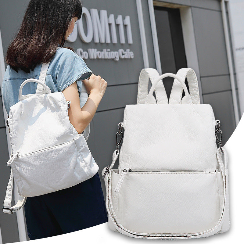 Women's Soft Leather Large-capacity Anti-theft Backpack