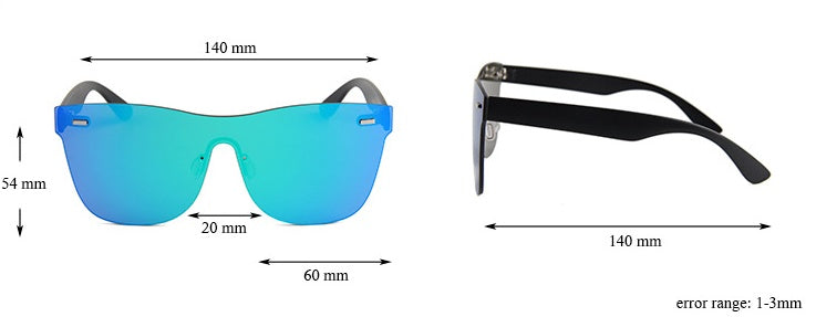 Rimless Too Sunscreen One Piece Flat Rice Staple Sunglasses Retro Glasses