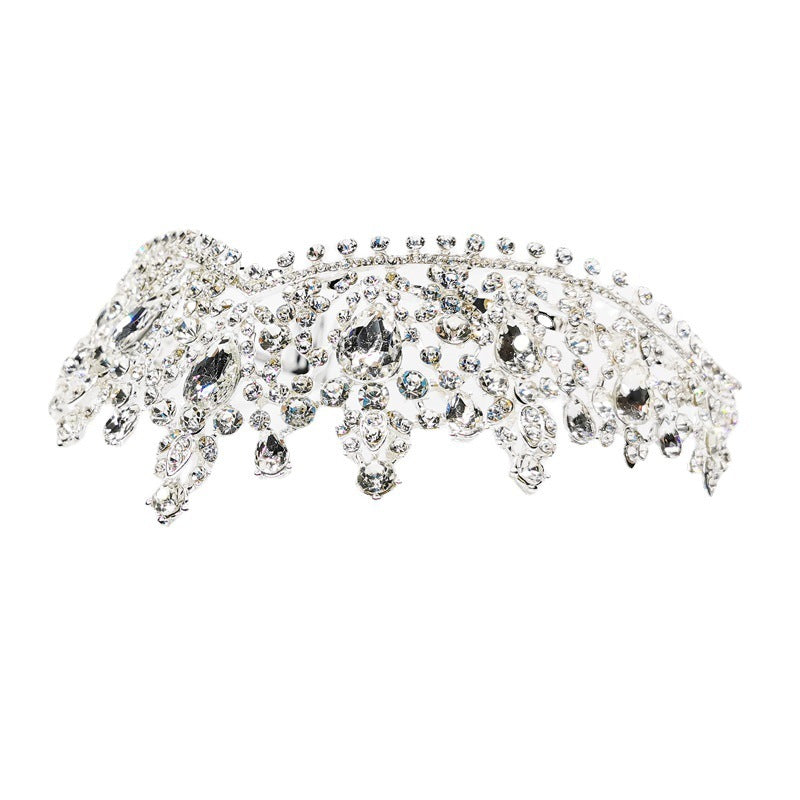 Corona di strass Tiara nuziale da sposa Grande corona Tiara nuziale Corona