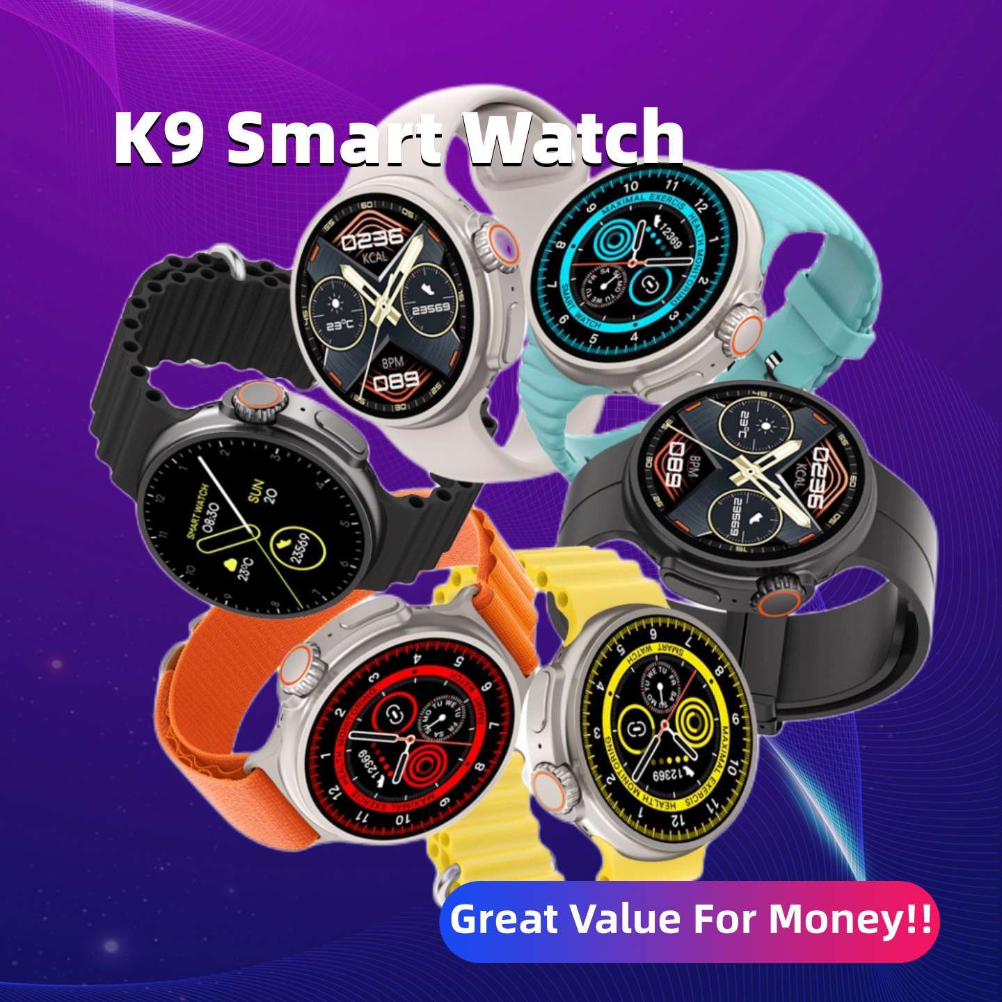 Neue K9 Smart Watch 1.39 Runder Bildschirm Encodeur True vis Clip Drahtlos Laden NFC Offline-Samlung und Zahlungs Funktion