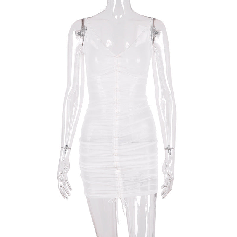 Women's Suspender Dress Mesh See Through