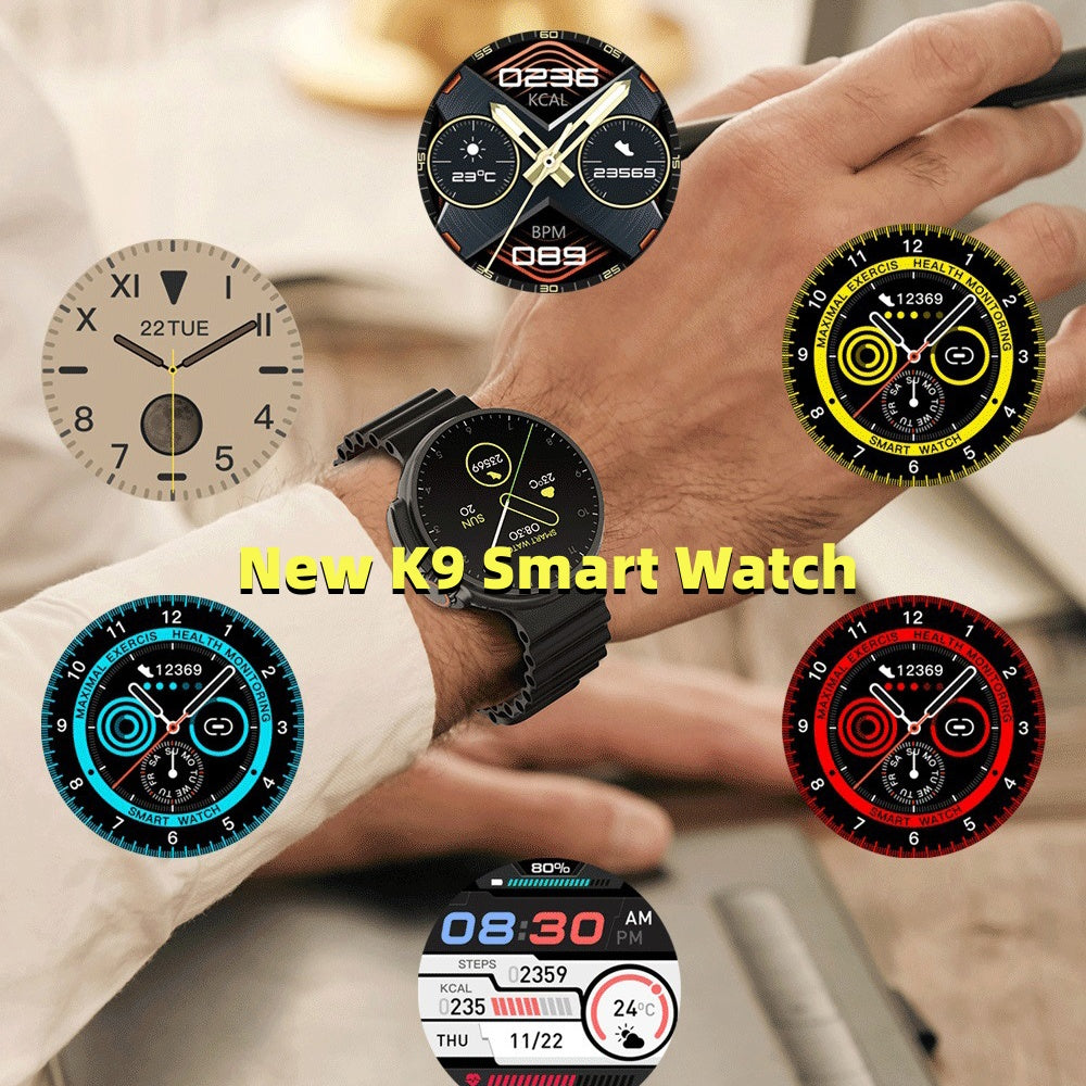 Neue K9 Smart Watch 1.39 Runder Bildschirm Encodeur True vis Clip Drahtlos Laden NFC Offline-Samlung und Zahlungs Funktion