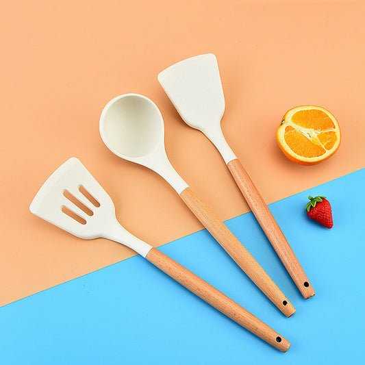 Set di utensili da cucina in silicone, spatola e cucchiaio