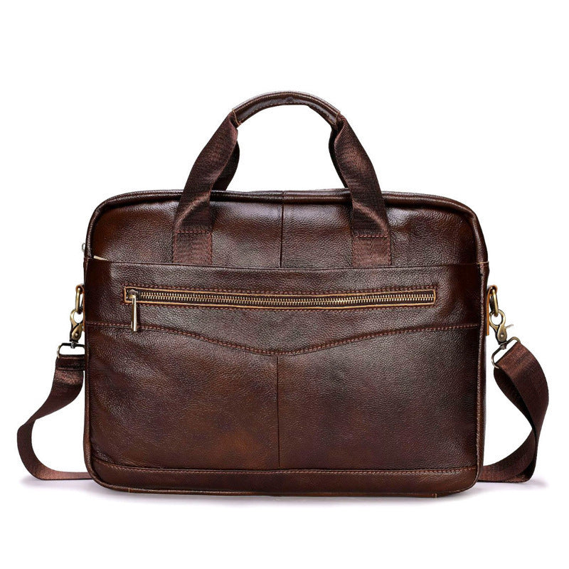 Men's First Layer Cowhide Vintage Handbag