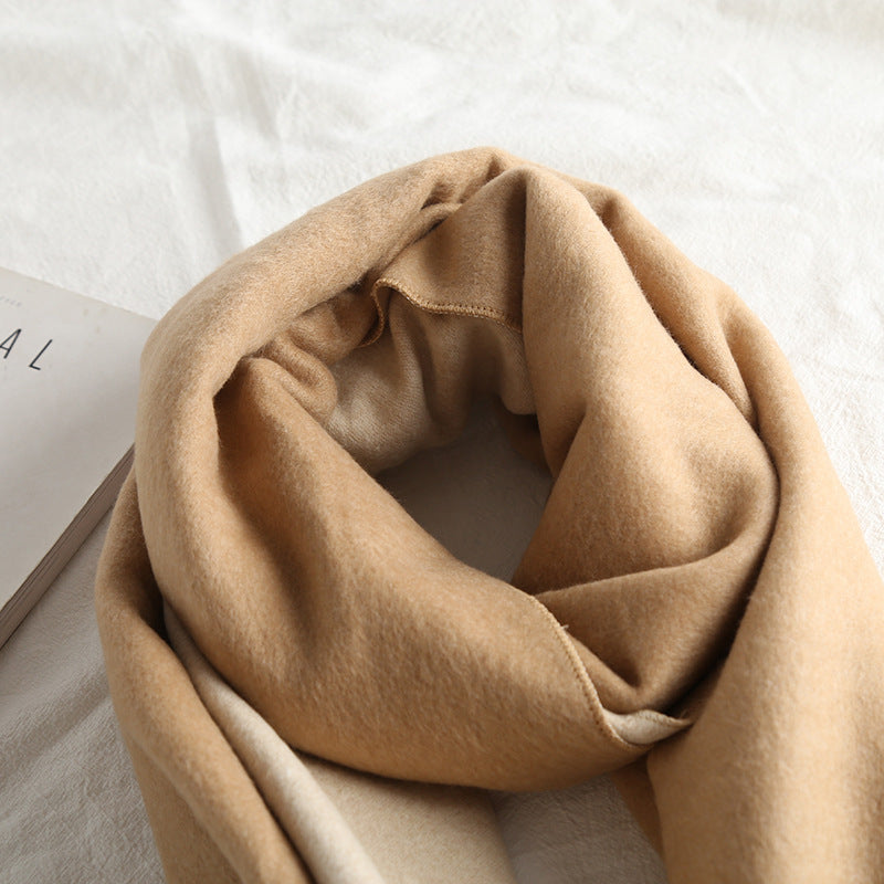 Cashmere-like Solid Color Scarf Double-sided Two-tone