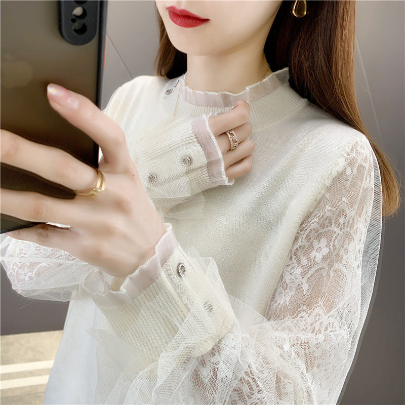 Lace Autumn And Winter Thin Loose Fashionable Stylish Sweater Short Knitted