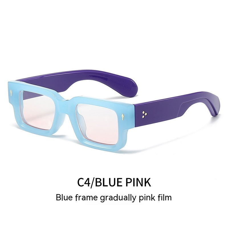 Personality Rivets Thick Frame PC Sunglasses