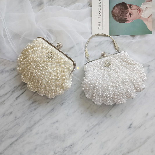 Small Bag Shell  Handmade Beaded Diagonal Retro Net Celebrity Girl