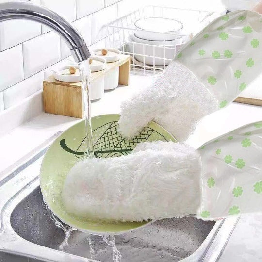 Bamboo Fiber Dishwashing Gloves Kitchen Cleaning