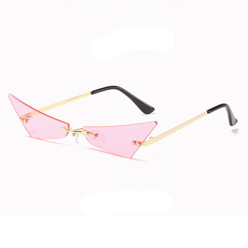 Trendy Men And Women Sun Glasses Retro Triangle European And American Cat Eye Disco Instafamous Sunglasses