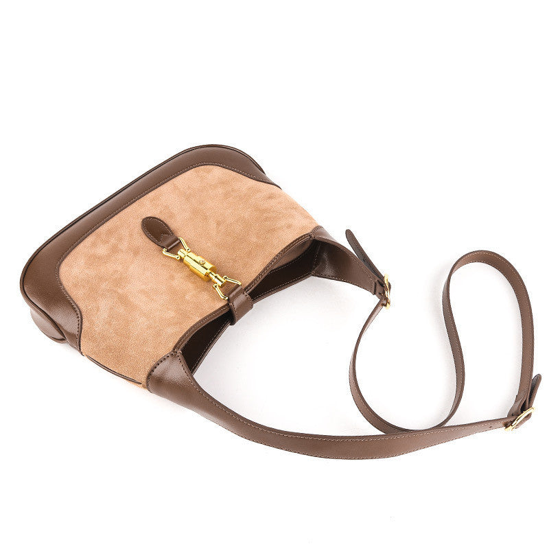 Saddle Retro Contrast Color Underarm Bag