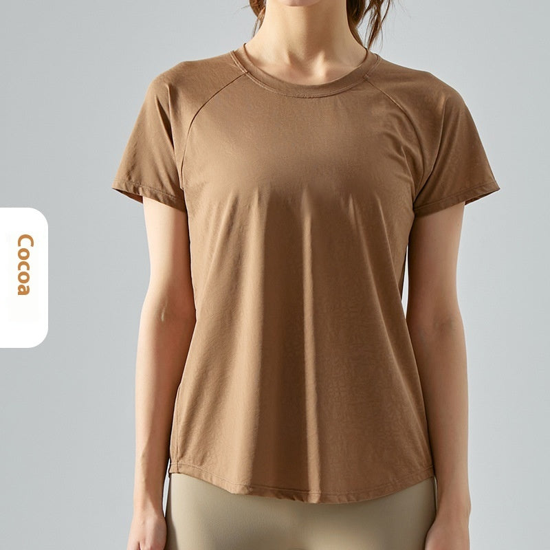 Jacquard Split Hollow Yoga Blouse Women