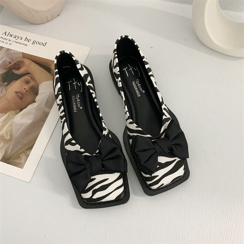 French Minority Bow Flat Shoes