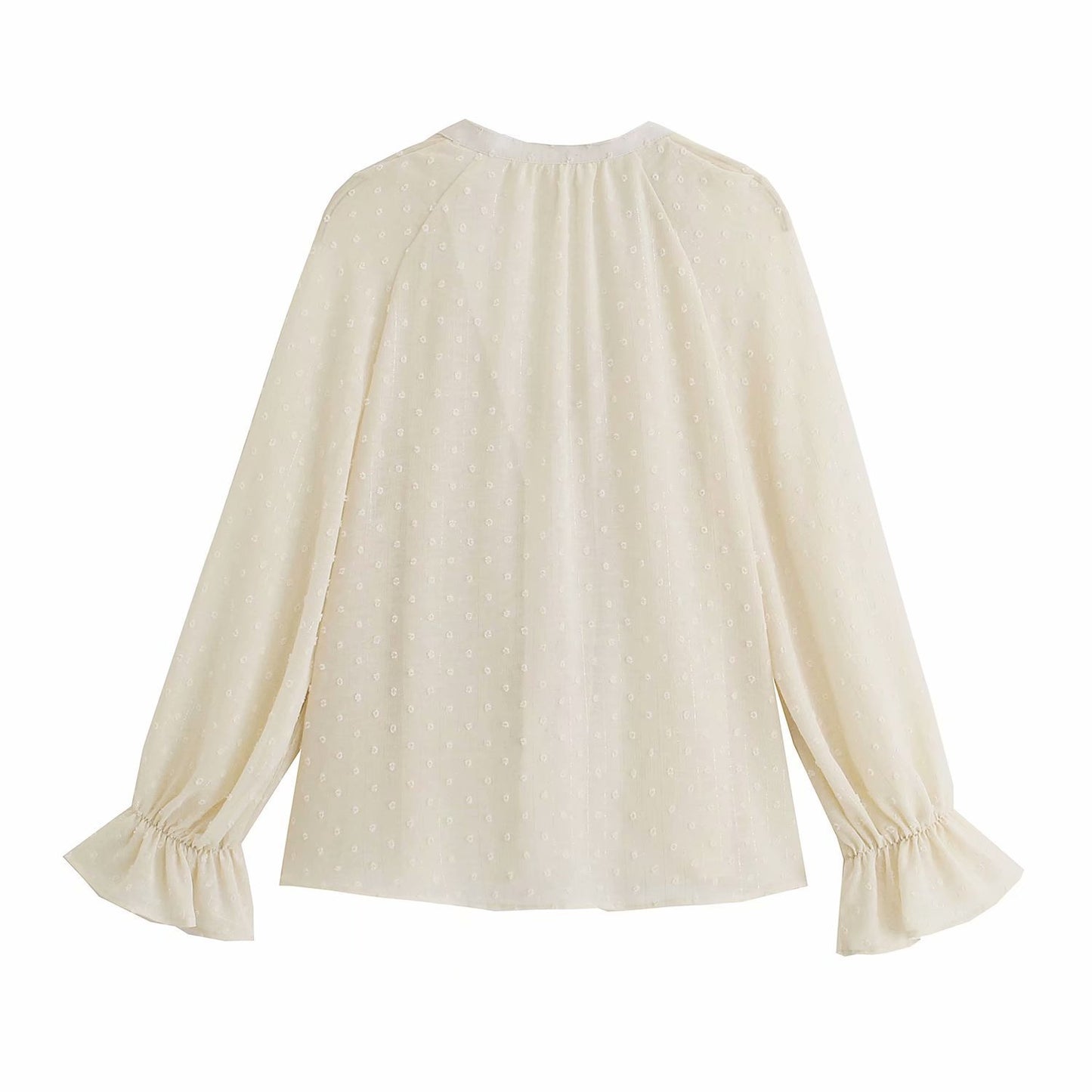 V-neck Tulle Shirt With Ruffles