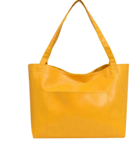 Large Capacity Oil Wax Tote Bags for Women Shoulder Bag