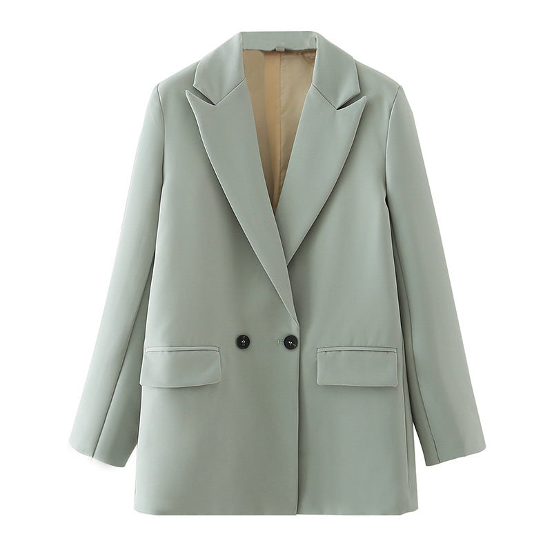 Women's Multicolor Double Breasted Suit Coat Suit