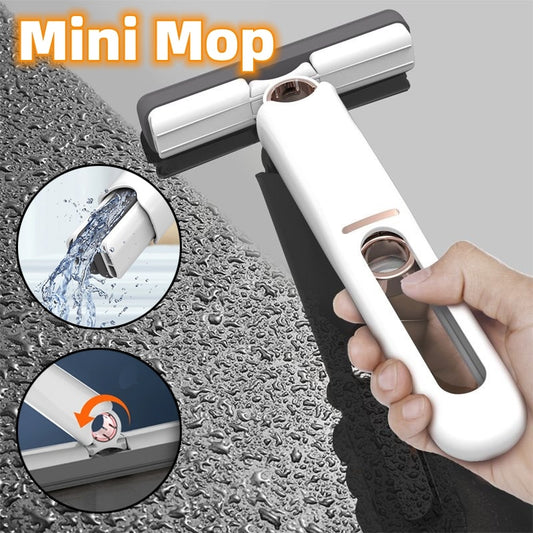 Mini mop Spugna per la pulizia del pavimento Mop strizzabile Attrezzi per la pulizia della casa Casa Auto Portatile Tergicristallo Schermo in vetro Pulitore per scrivania Mop