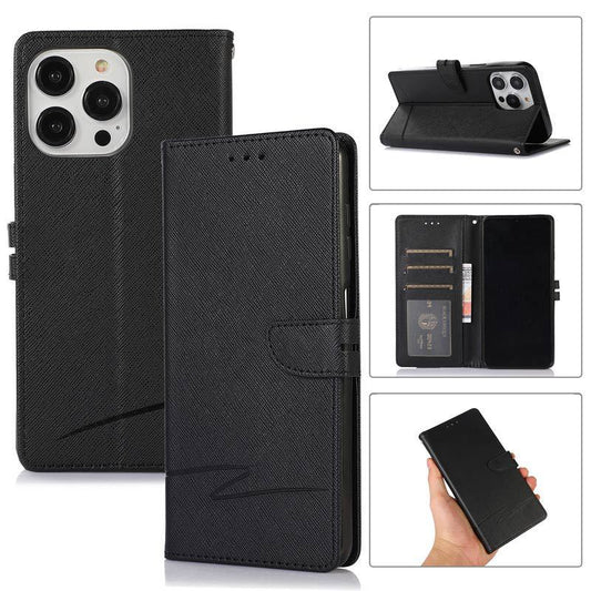 Cross Pattern Card Leather Case Multi-function Flip Phone Case