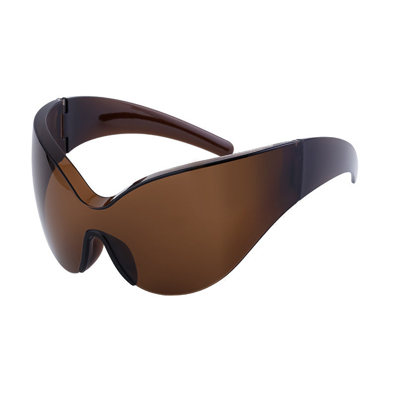 Fashion One-piece Large Frame Sports Sunglasses