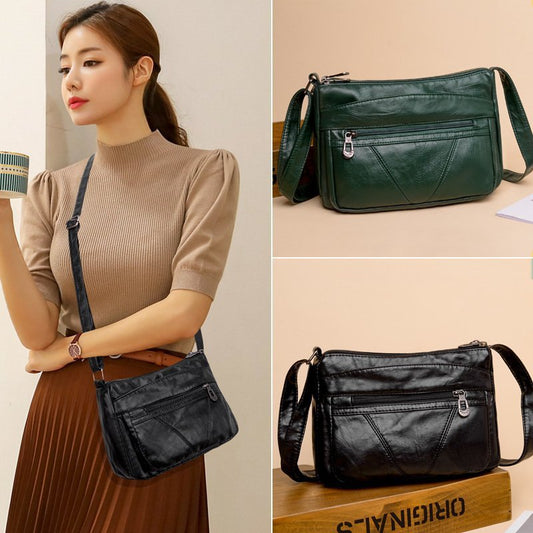 New Trendy One Shoulder Women's Soft Leather Messenger Bag