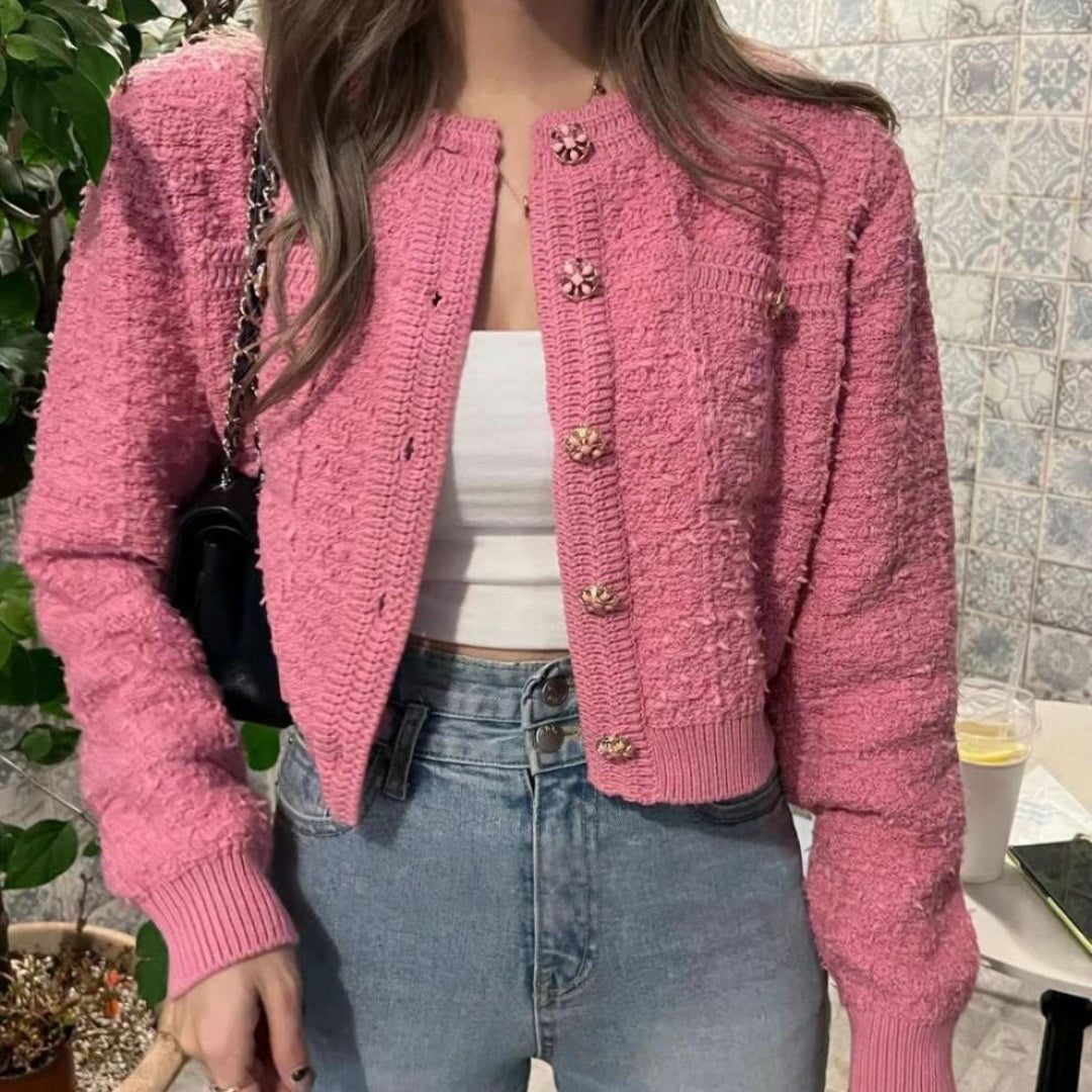 Knitted Top Women's Round Neck Sweater Coat